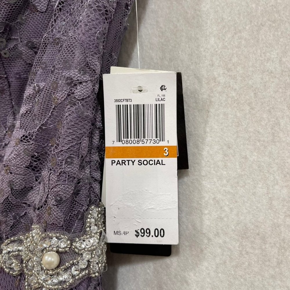 City Studio Juniors Purple Off the Shoulder Dress - Picture 3 of 5
